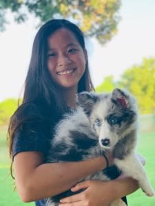 girl with border collie